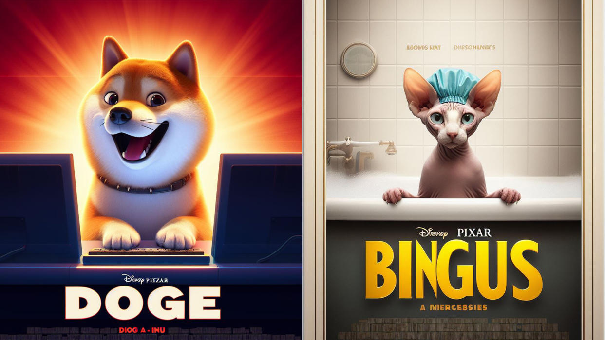  Disney-Pixar inspired pet posters. 