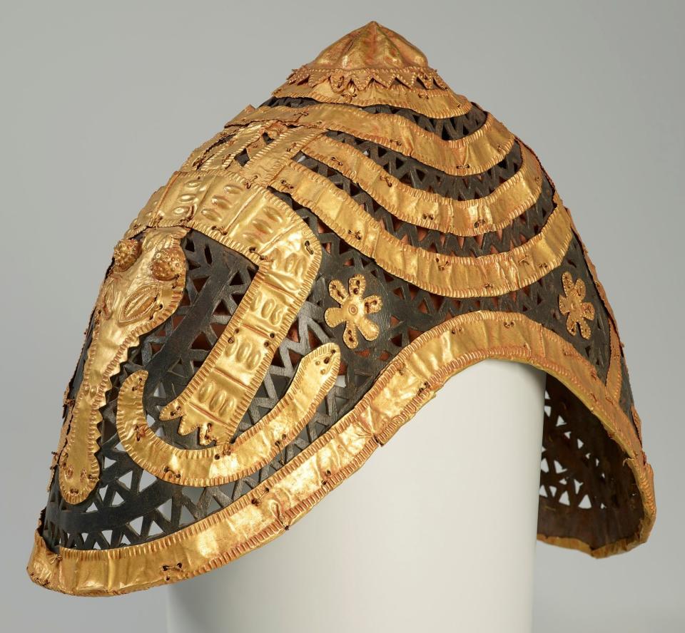 A gold headpiece returned to Ghana as part of the loan agreement