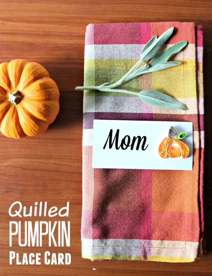 Quilled Pumpkin Place Cards