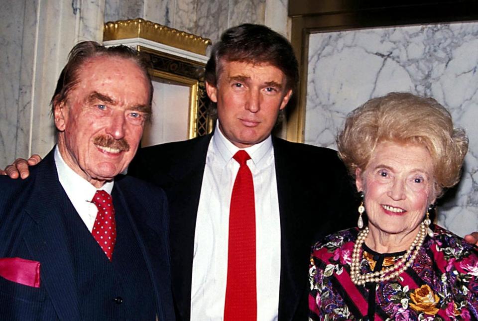 Donald Trump with Fred Sr and Mary in New York, 1992