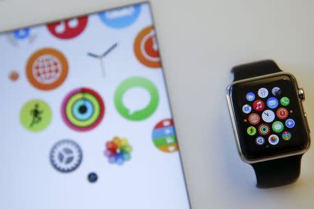 The Apple Watch is seen on display at the Apple retail store on 5th avenue in New York June 17, 2015. REUTERS/Shannon Stapleton