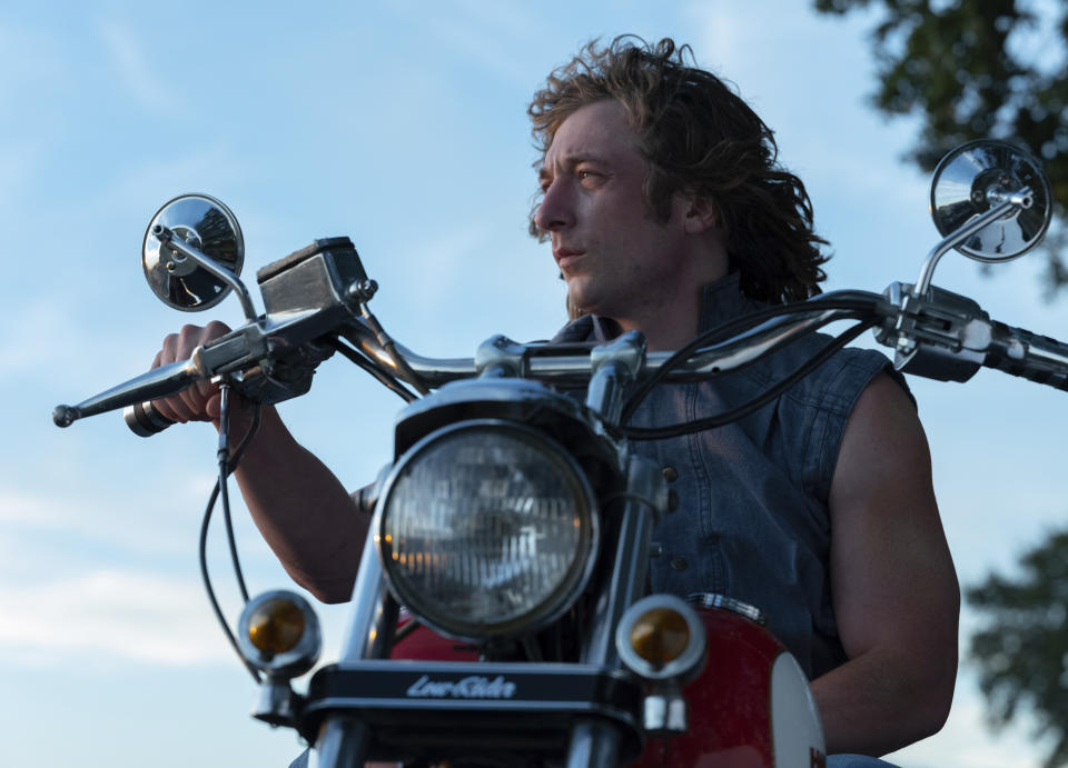 This image released by A24 shows Jeremy Allen White in a scene from "The Iron Claw." (A24 via AP)