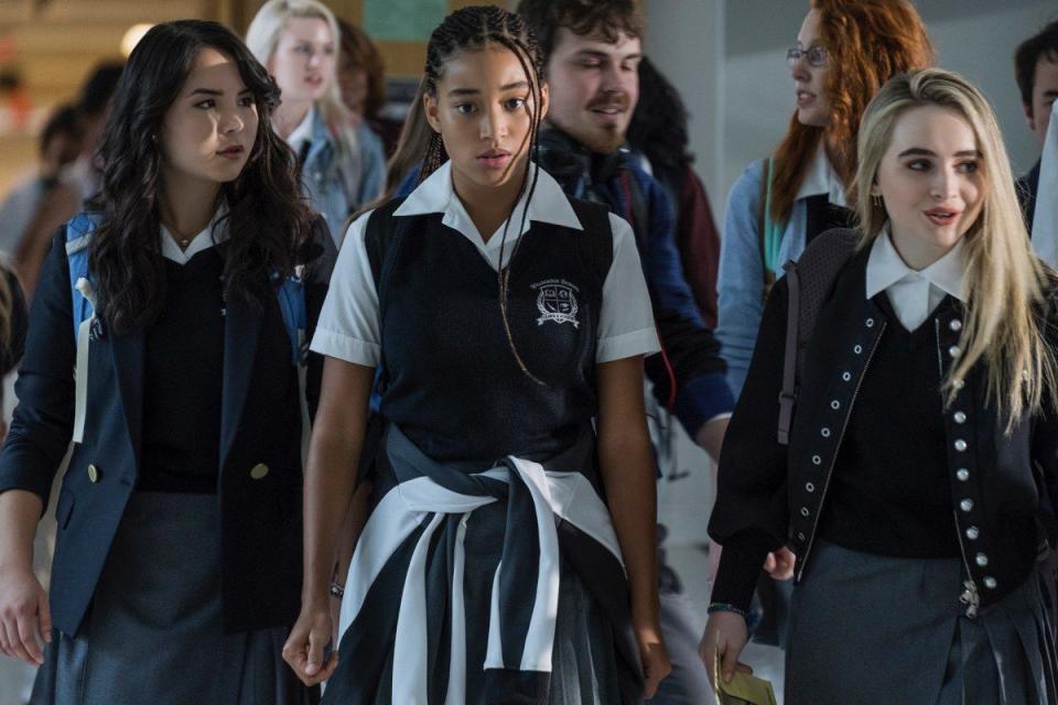 <p>The movie version of Angie Thomas's bestselling novel stars Amandla Stenberg as a strong-willed high school student whose life is turned upside-down when she witnesses the brutal killing of her friend by a white police officer. </p><p><a class="link " href="https://www.amazon.com/Hate-U-Give-Angie-Thomas/dp/0062498533/?tag=syn-yahoo-20&ascsubtag=%5Bartid%7C10054.g.22778359%5Bsrc%7Cyahoo-us" rel="nofollow noopener" target="_blank" data-ylk="slk:Buy the book on Amazon;elm:context_link;itc:0;sec:content-canvas">Buy the book on Amazon</a></p>