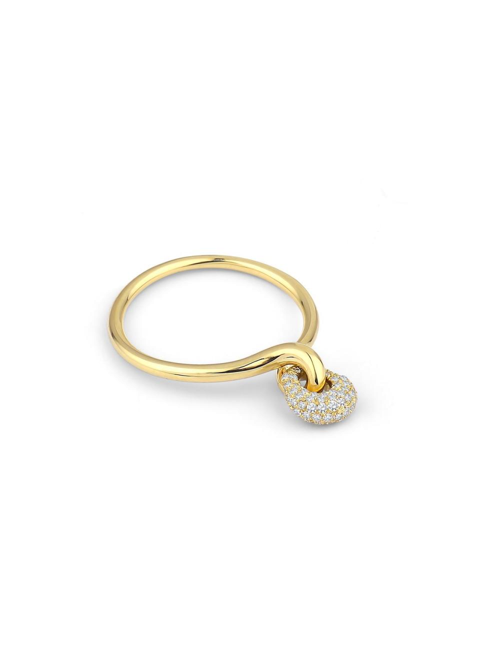 15) Drop Ring 18K Gold & Diamond