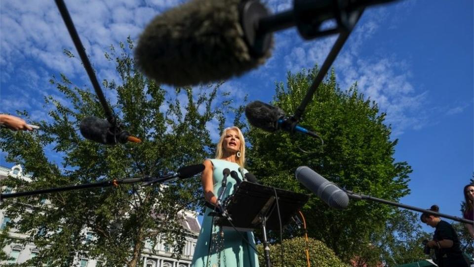 Kellyanne Conway ante los micrófonos