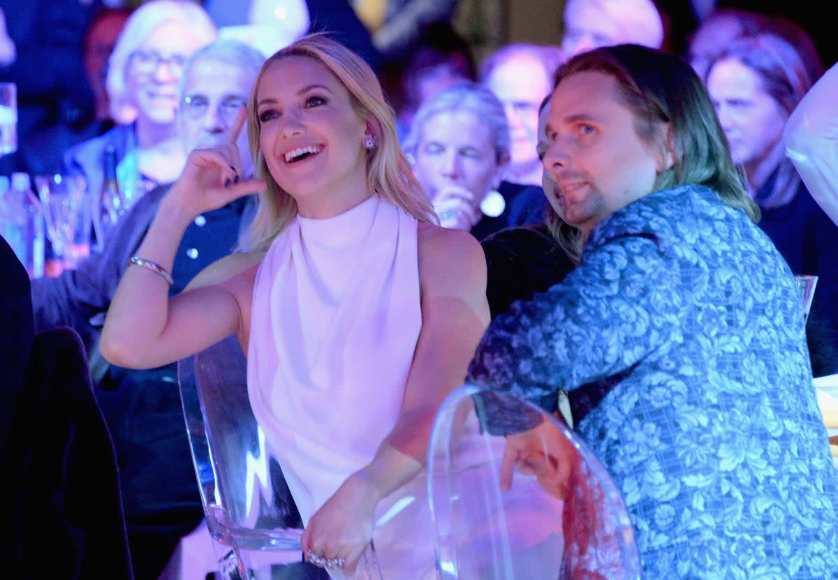 Kate Hudson and Matthew Bellamy attend Goldie Hawn’s inaugural “Love In For Kids” benefiting the Hawn Foundation’s MindUp program in 2014 (Getty)