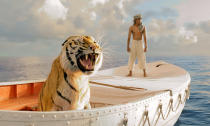 <b>SURPRISE: "Life of Pi"</b><br> Ang Lee's gorgeous pantheistic fable about a guy and a tiger wound up on a bunch of end-of-year top-10 lists, but it usually was slotted somewhere near the bottom. The movie just didn't have the critical profile of a "Lincoln" or a "Zero Dark Thirty." Yet as quietly and stealthily as a tiger on the prowl, the movie nabbed important nominations from organizations ranging from the Directors Guild of America to Britain's BAFTA.