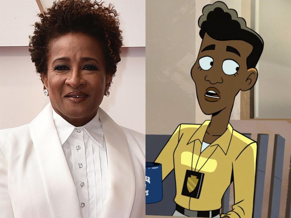 On the left: Wanda Sykes in March 2022. On the right: The character Linda on the animated series “Velma.”