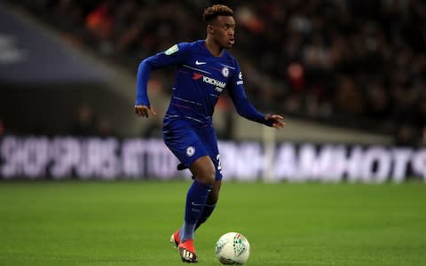 Callum Hudson-Odoi of Chelsea during the Carabao Cup Semi-Final First Leg match between Tottenham Hotspur and Chelsea - Credit: GETTY IMAGES