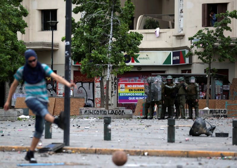 Protest against Chile's state economic model in Santiago