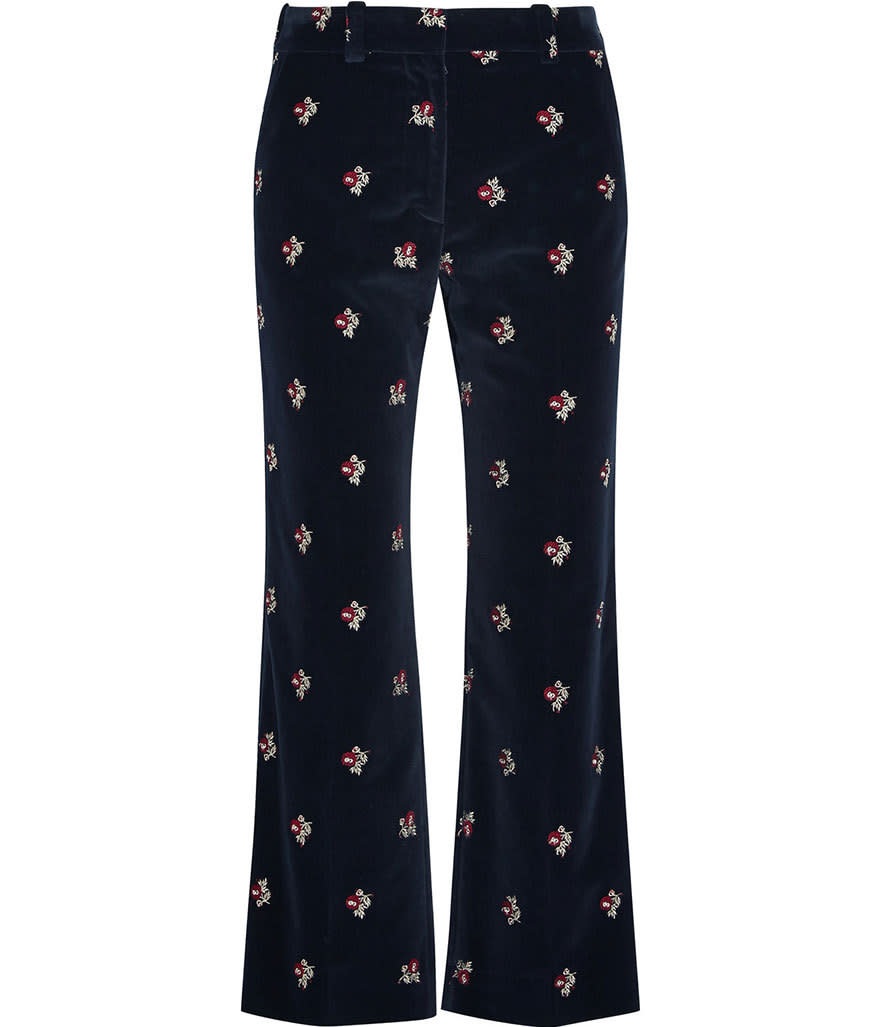 Maison Margiela Embroidered Velvet Flared Pants