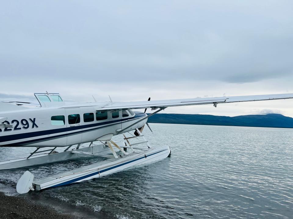 A floatplane parked in the ocean