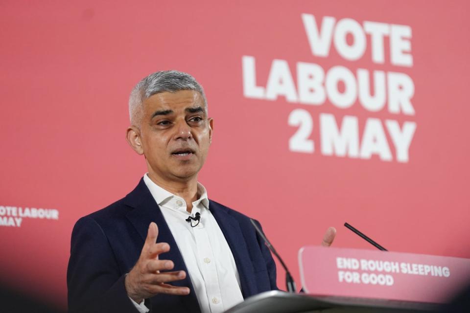 Mayor of London Sadiq Khan urged young people to vote on May 2 (Stefan Rousseau/PA) (PA Wire)