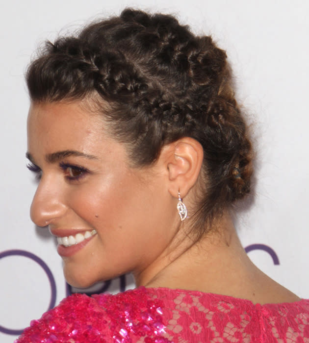 Lea Michele showcased a braided hairstyle at the People's Choice Awards 2013 ©Rex