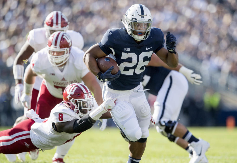 Penn State running back Saquon Barkley has run roughshod on college football thus far this season. (AP)