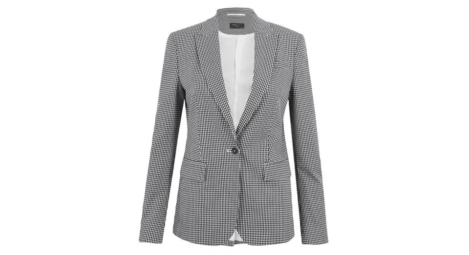 Checked Single Breasted Blazer