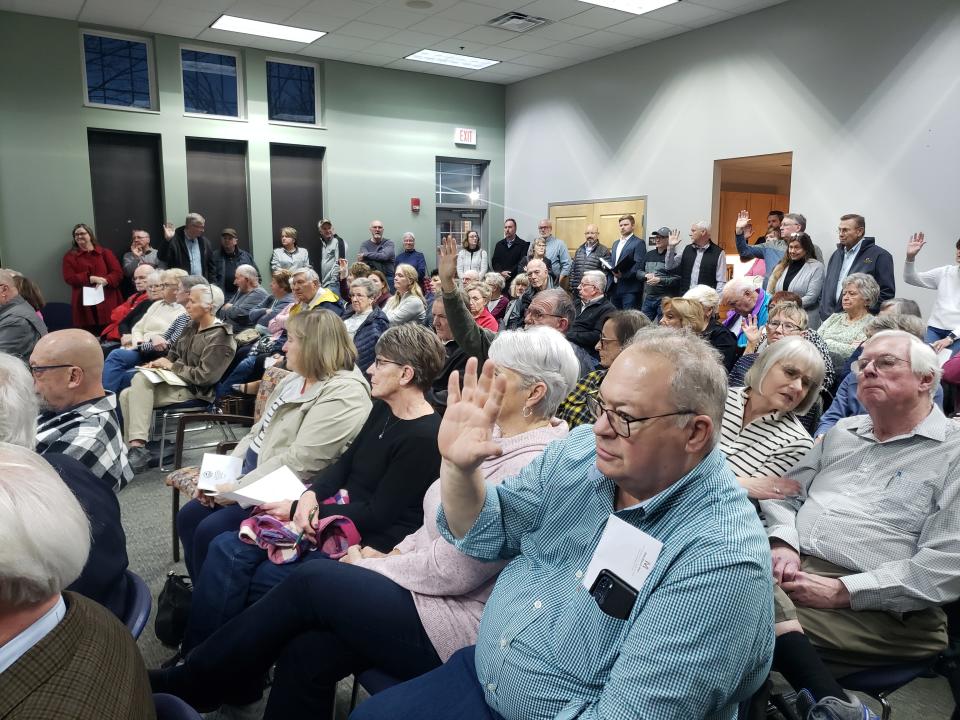 More than 80 people attended a public hearing to let city commissioners know where they stand on the proposed ALDI – and they did not hold back.