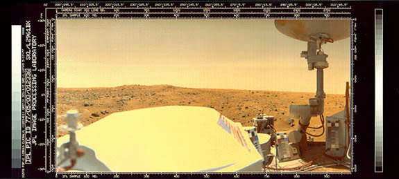 NASA's Viking probes were the first ever to successfully set footpad on Mars in a powered landing. The Viking 1 lander set down in July 1976 and didn't go silent until November 1982. Viking 2 landed in September 1976 and kept working until Apri