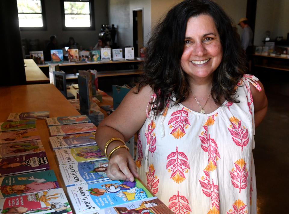 Arlene Kasselman at her pop-up bookstore during Friday's CALF.