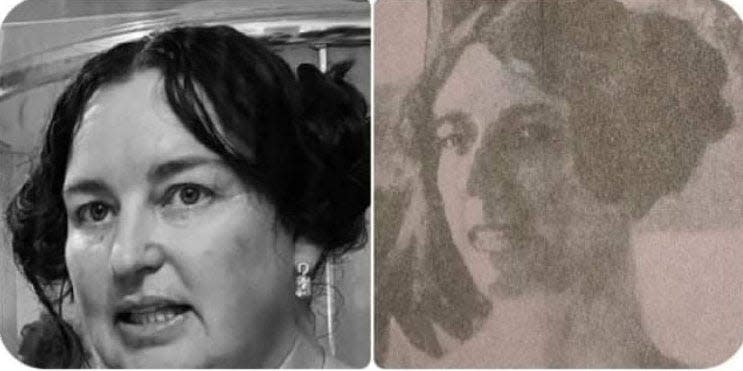 New Zealand artist Angela Johnson, left, and her distant cousin, late Wilmington artist Elisabeth Chant.