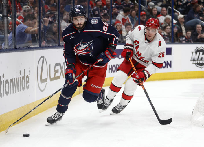 Marchenko hat trick lifts Blue Jackets over Hurricanes 4-3