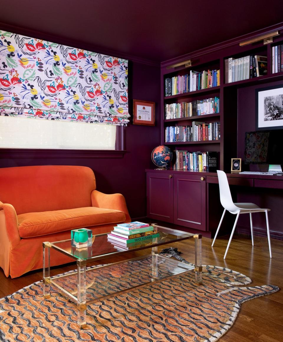 living room paint colors, deep purple