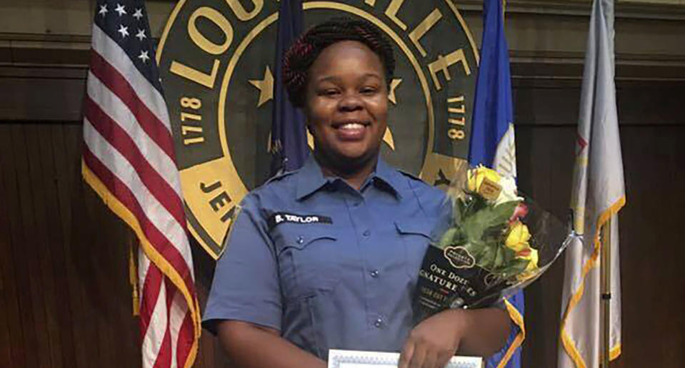 A photo of emergency medical worker Breonna Taylor who died after she was shot multiple times by Louisville police officers.