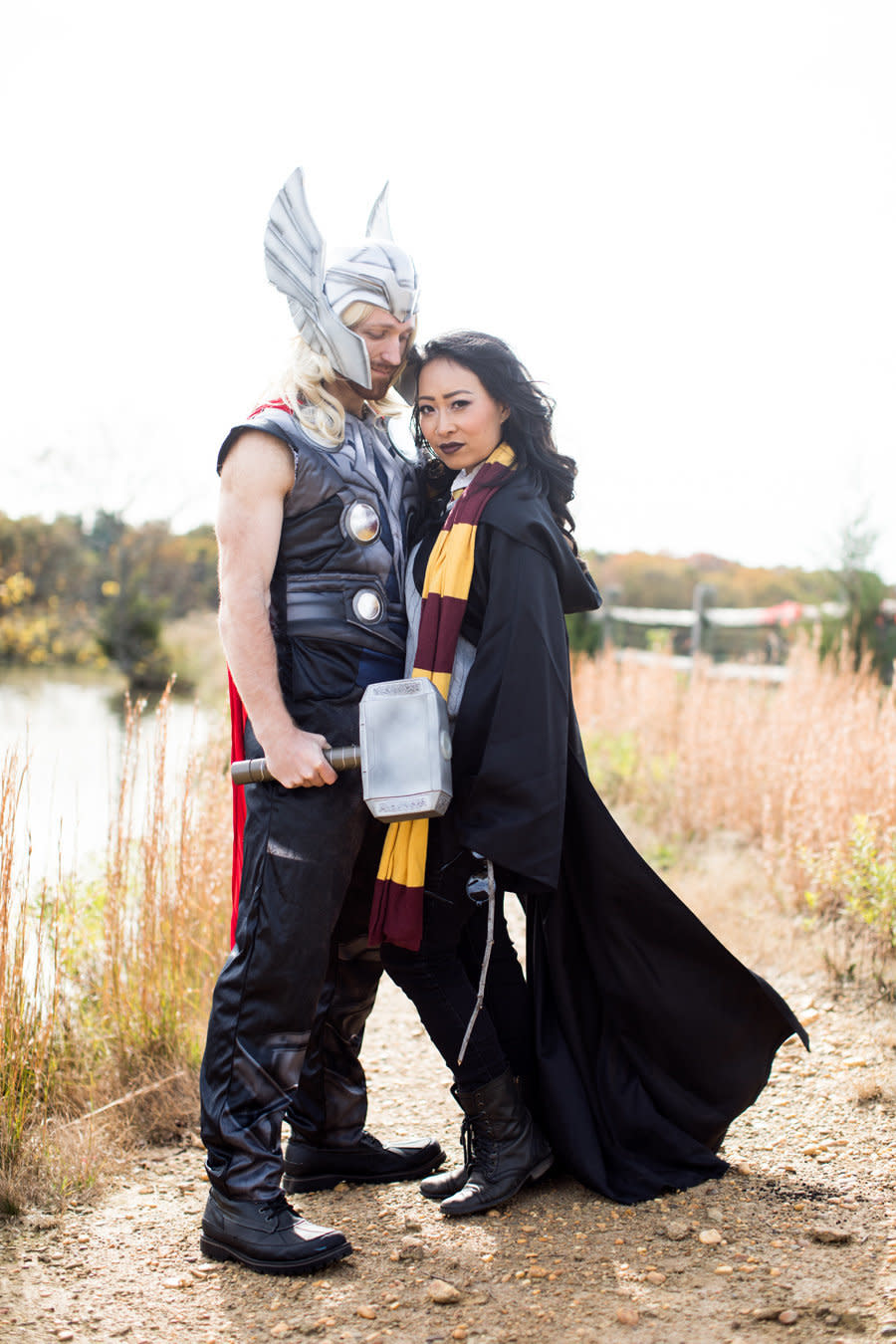 Thor and Harry Potter, two unrelated characters the couple are huge fans of.&nbsp; (Photo: <a href="http://www.isaacjamescreative.com/" target="_blank">Isaac James Creative</a>)