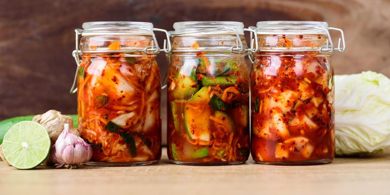 various kimchi in jar, korean food