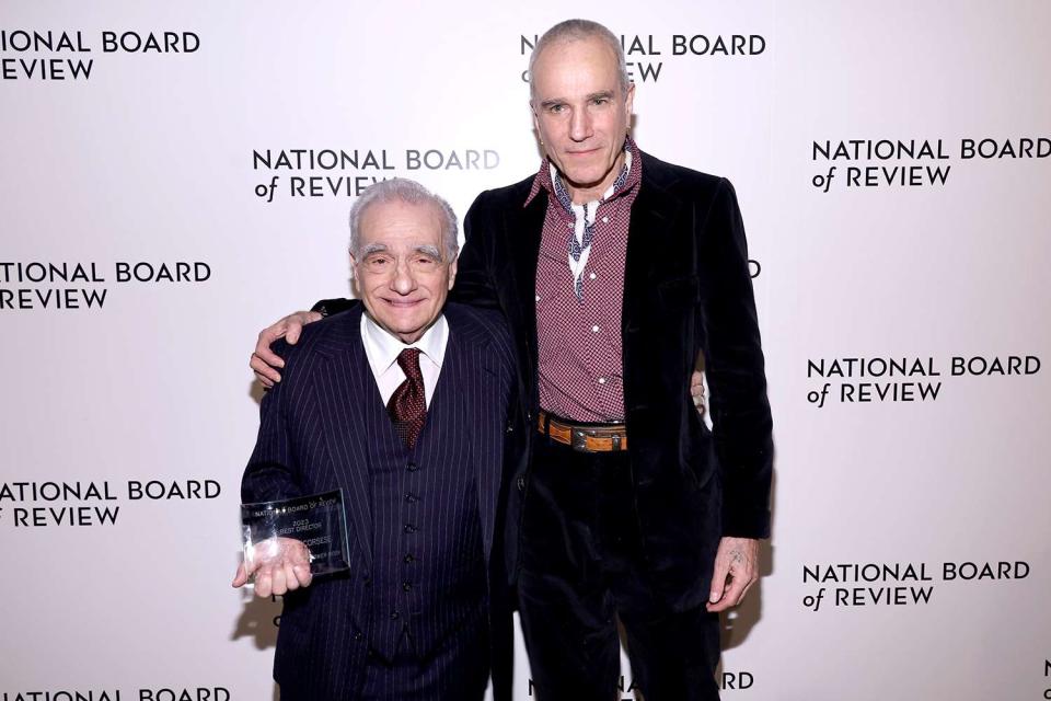 <p>Jamie McCarthy/Getty Images</p> Martin Scorsese and Daniel Day Lewis attend the National Board of Review 2024 Awards Gala at Cipriani 42nd Street on Jan. 11, 2024 in New York City