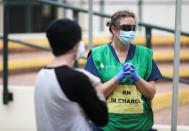 A pop-up clinic begins testing for the coronavirus disease (COVID-19) at Bondi Beach, Sydney