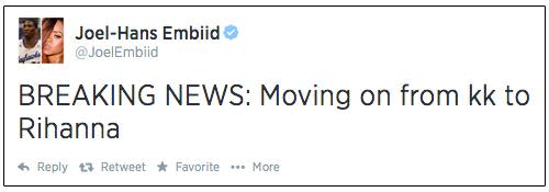 Tweet from Joel Embiid