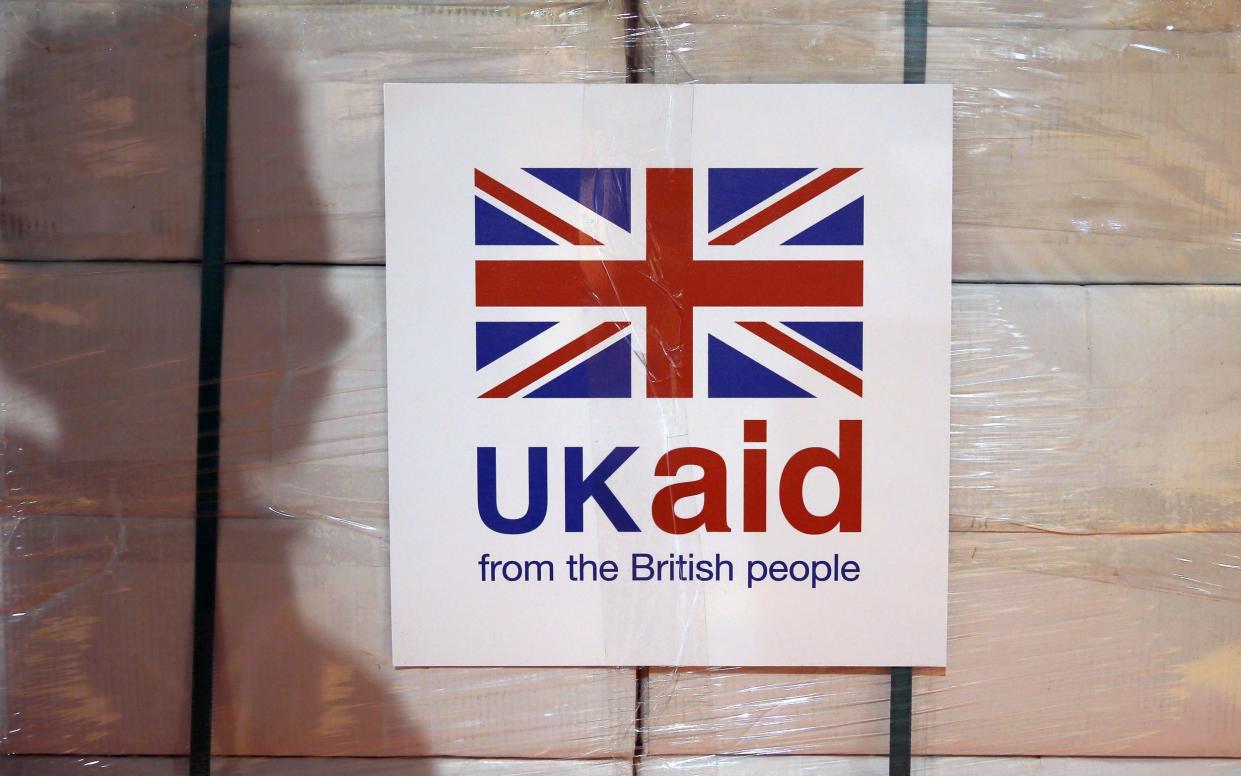A UK Aid label attached to boxes - Stefan Wermuth/PA