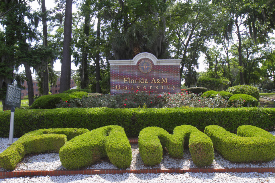 A Florida A&M University entrance sign. 