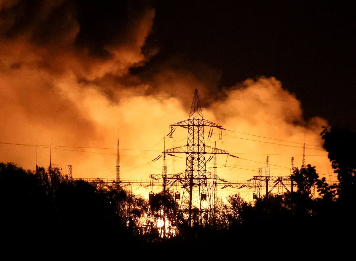 A view shows a fifth thermal power plant hit by a Russian missile strike in Kharkiv (Reuters)