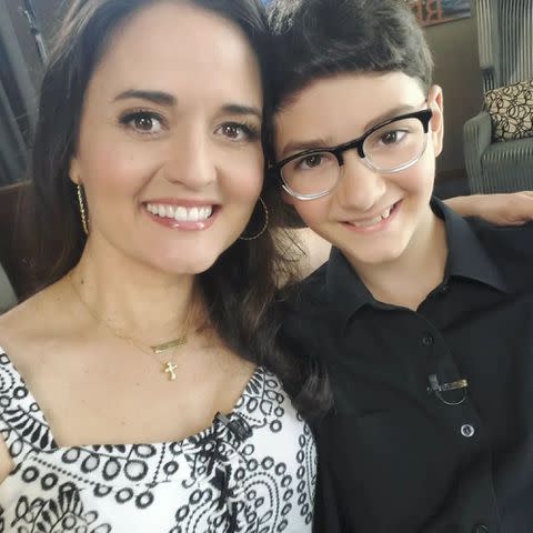 <p>Danica McKellar Instagram</p> Danica McKellar and her son Draco Vert take a selfie.