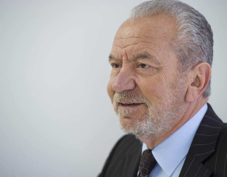 LONDON, ENGLAND – MARCH 04: Sir Alan Sugar attends the launch of the Dr. Leah Cosmetic skin Clinic, Epping on March 4, 2016 in London, England. (Photo by Eamonn M. McCormack/Getty Images)