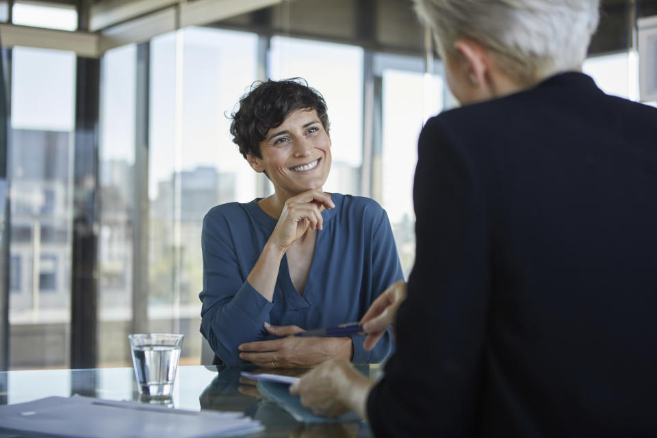 two people interviewing