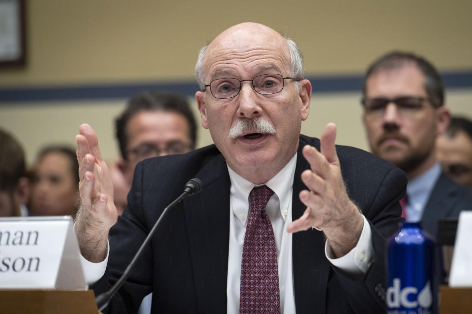 Washington, D.C Council Chairman Phil Mendelson testifies before the House Oversight and Accountability Committee's hearing about Congressional oversight of D.C., on Capitol Hill, Wednesday, March 29, 2023. (AP Photo/Cliff Owen)