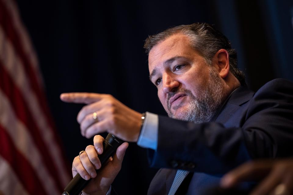 Sen. Ted Cruz, R-Texas, speaks during the America First Agenda Summit, at the Marriott Marquis hotel July 26, 2022 in Washington, D.C.