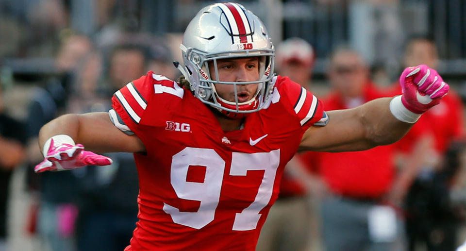 Ohio State’s Nick Bosa is projected to be one of the top picks in the 2019 NFL draft. (AP)