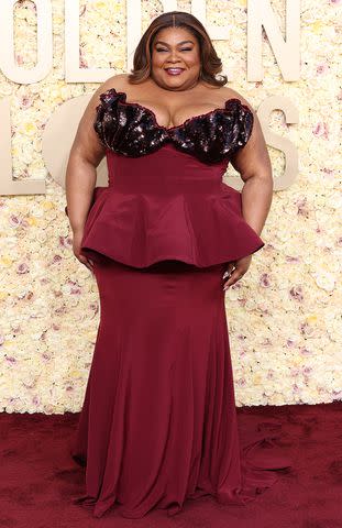 <p>Kevin Mazur/Getty</p> Da'Vine Joy Randolph at the Golden Globes.