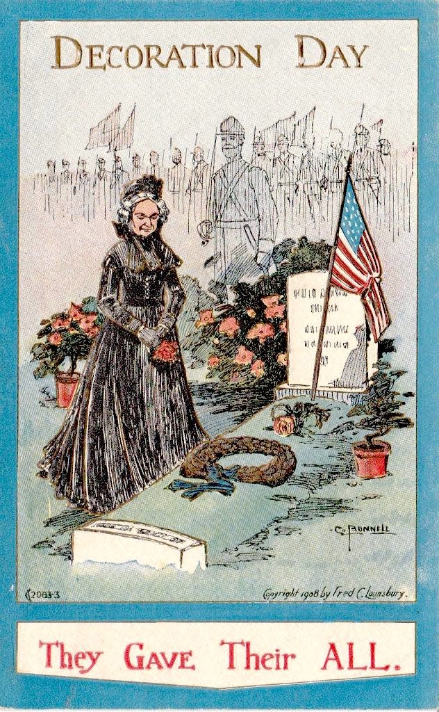 This somewhat grim image was featured on a 1908 postcard.
