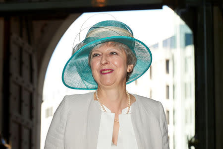 Britain's Prime Minister Theresa May arrives for a Service of Thanksgiving to mark the 70th anniversary of the landing of the Windrush, at Westminster Abbey, London, Britain, June 22, 2018. Niklas Halle'n/Pool via REUTERS