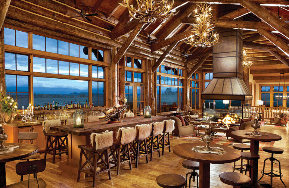 A rustic bar at Brush Creek Ranch in Wyoming. - Credit: Courtesy of Dan Ham