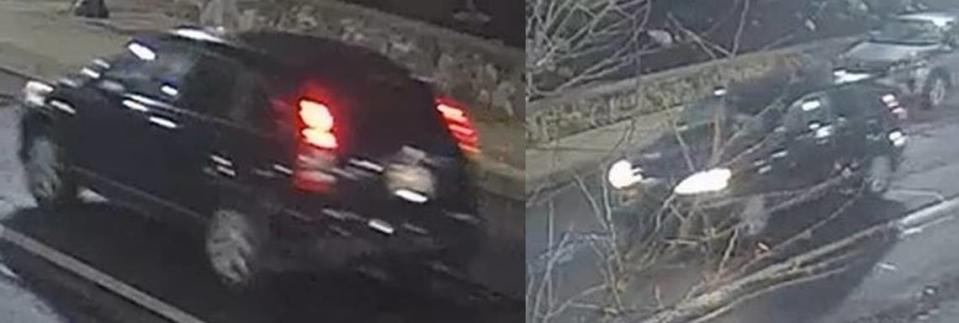 Police are asking the public for help in identifying the driver of this dark Honda CR-V, whom police accused of hitting a pedestrian last Wednesday.