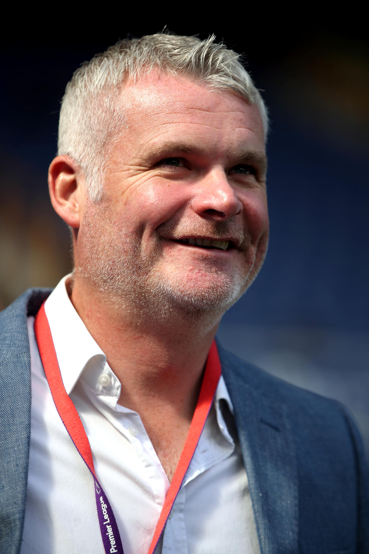 Football Commentator Guy Mowbray before the game Everton v Wolverhampton Wanderers - Premier League - Goodison Park 01-09-2019 . (Photo by  Nick Potts/EMPICS/PA Images via Getty Images)