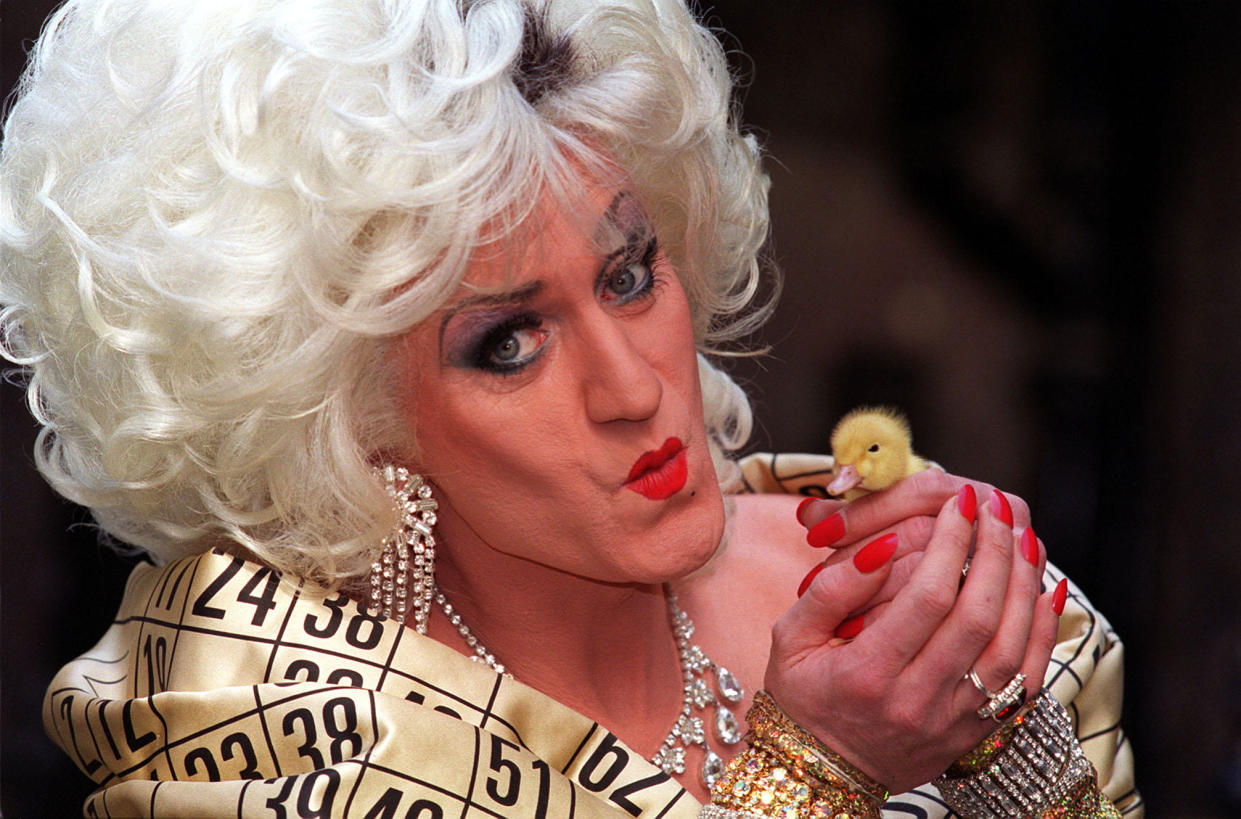 TV personality Lily Savage during a photocall to launch a TV advert campaign for a new bingo game. The commercial, scheduled to run during peak time viewing on ITV, Channel 5 and Cable and Satellite stations, will premiere on Easter Monday.
