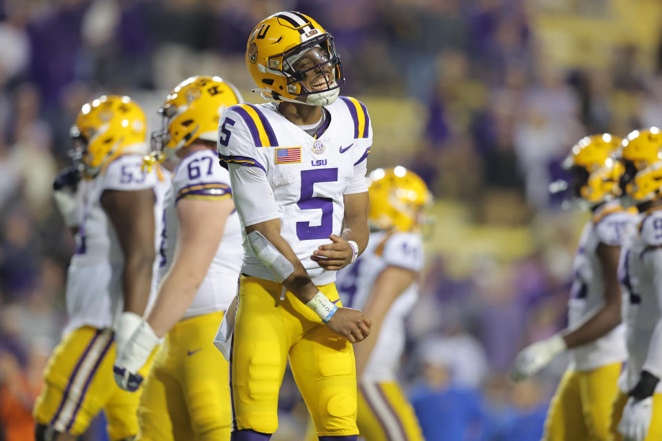 Jayden Daniels has the look of a Heisman Trophy frontrunner and an NFL first-round draft pick. (Photo by Jonathan Bachman/Getty Images)