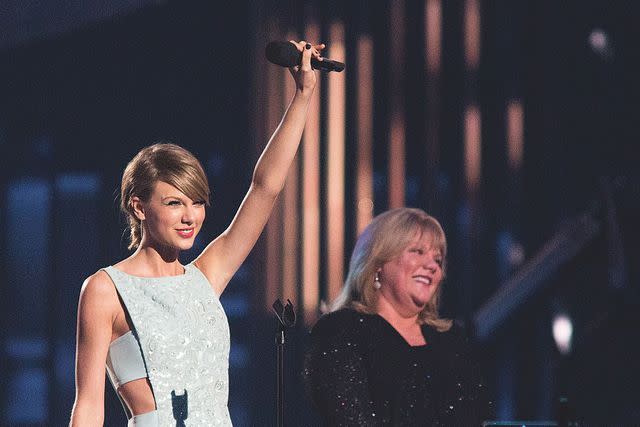 <p> Rick Kern/WireImage</p> Taylor Swift (left) and her mother Andrea Swift in 2015